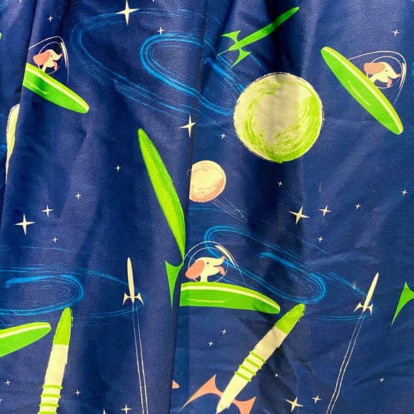 Space Dogs and Rockets Retro Dress - Picture 2 of 5